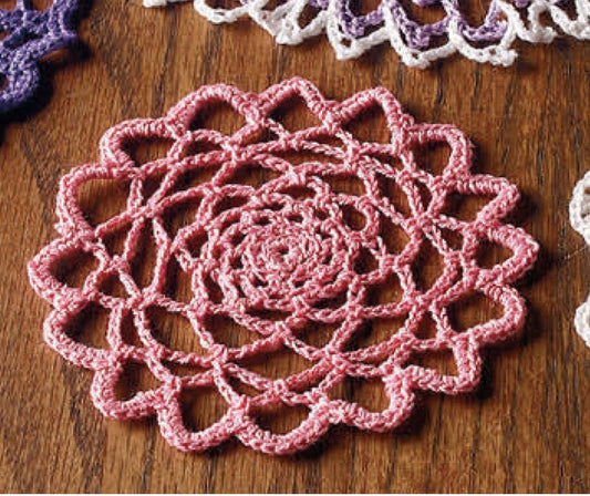 Floral Chains Doily Pattern - Lacy Swirling Coaster or Accent