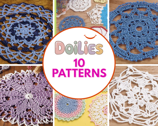 Floral Doilies Collection Pack - 10 Flower Patterns Bundle