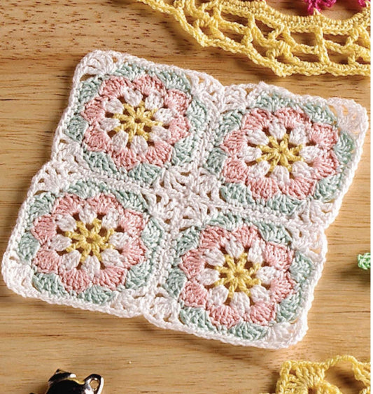 Summer Flowers Crochet Square Pattern - Floral Granny Motif for Afghans & Pillows